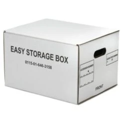 Skilcraft Easy Storage Box, Legal Files, 14.75 X 12 X 9.5, White, Package Of 12