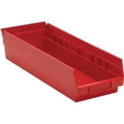 Quantum Storage Systems® Red 17-7/8 X 6-5/8 X 4 In Economy Shelf Bin Package Of 20