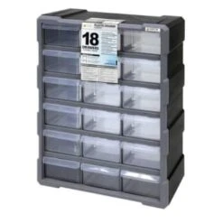 Quantum Storage Systems® Black/gray Plastic 18-Drawer Cabinet