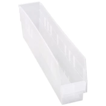 Quantum Storage Systems® Store-More Clear Shelf Bin 23-5/8 X 4-1/8 X 6 In Package Of 16 1 Quantum Storage Systems® Store-More Clear Shelf Bin 23-5/8 X 4-1/8 X 6 In Package Of 16