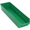 Quantum Storage Systems® Economy 4 In Green Shelf Bin 23-5/8 X 6-5/8 X 4 In Package Of 8