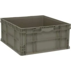 Quantum Storage Systems® Gray Stackers Heavy-Duty Straight Wall Stacking Container 24x22-1/2x11