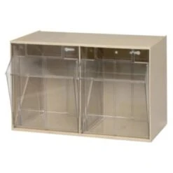 Quantum Storage Systems® Clear Tip Out Bins With Ivory Exterior 11-3/4x23-5/8x13-7/8 In