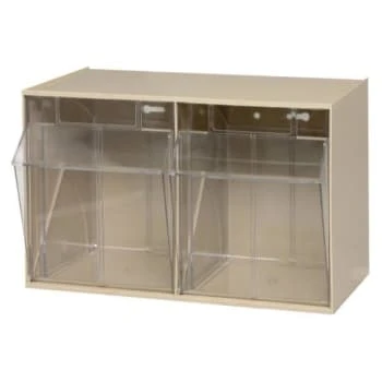 Quantum Storage Systems® Clear Tip Out Bins With Ivory Exterior 11-3/4x23-5/8x13-7/8 In 1 Quantum Storage Systems® Clear Tip Out Bins With Ivory Exterior 11-3/4x23-5/8x13-7/8 In