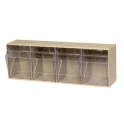 Quantum Storage Systems® Clear Tip Out Bins With Ivory Exterior 6-5/8x23-5/8x8-1/8 In