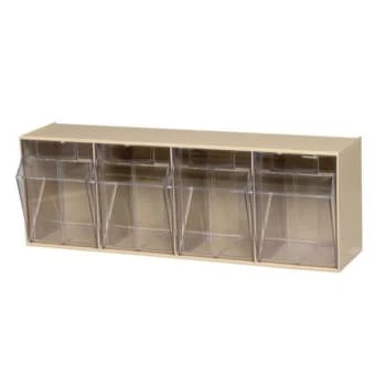 Quantum Storage Systems® Clear Tip Out Bins With Ivory Exterior 6-5/8x23-5/8x8-1/8 In 1 Quantum Storage Systems® Clear Tip Out Bins With Ivory Exterior 6-5/8x23-5/8x8-1/8 In