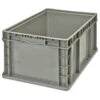 Quantum Storage Systems® Gray Stackers Heavy-Duty Straight Wall Stacking Container 24x15x9-1/2