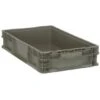 Quantum Storage Systems® Gray Stackers Heavy-Duty Straight Wall Stacking Container 24x15x5 In