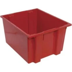 Quantum Storage Systems® Red Stack Nest Totes 23-1/2x19-1/2x13 In Package Of 3