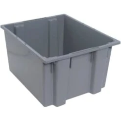 Quantum Storage Systems® Gray Stack Nest Totes 23-1/2x19-1/2x13 In Package Of 3