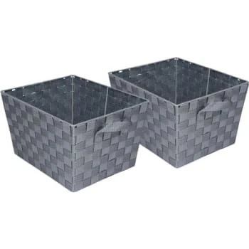 Honey-Can-Do Medium Woven Basket Package Of 2 Grey 1 Honey-Can-Do Medium Woven Basket Package Of 2 Grey
