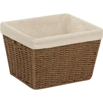 Honey-Can-Do Parchment Cord Basket With Liner Brown 8H X 12W X 10"L 1 Honey-Can-Do Parchment Cord Basket With Liner Brown 8H X 12W X 10"L