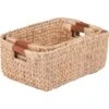 Honey-Can-Do Woven Wood Handle Basket 4-3/4H X 9W X 13"L Package Of 3