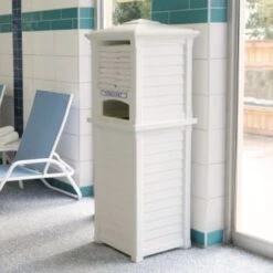 Mayne Lakeland 66 Inch Tall White Towel Storage Unit 11 Mayne Lakeland 66 Inch Tall White Towel Storage Unit -Rubbermaid || Husky || Grosfillex Shop 207622 v DetailedProductView4 Lg