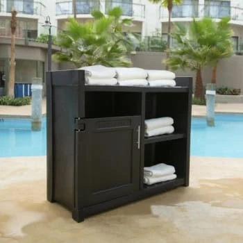 Mayne Fairfield 41 Inch Black Towel Storage Unit 2 Mayne Fairfield 41 Inch Black Towel Storage Unit - Image 2