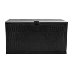 Flash Furniture Black 120 Gallon Plastic Deck Box Outdoor Storage -Rubbermaid || Husky || Grosfillex Shop 210379 w DetailedProductView8 Lg