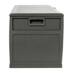 Flash Furniture Gray 120 Gallon Plastic Deck Box Outdoor Storage -Rubbermaid || Husky || Grosfillex Shop 210380 w DetailedProductView7 Lg