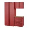 Husky 3-Piece Storage System In Red, 5 Drawer, 64 In. W X 81 In. H X 24 In. D