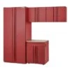 Husky 4-Piece Storage System In Red, 1 Drawer, 92 In. W X 81 In. H X 24 In. D