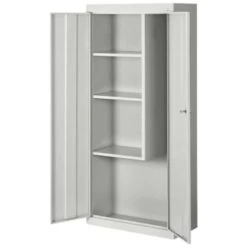 Sandusky Garage Cabinet In Dove Gray, 30 In. W X 66 In. H X 15 In. D