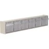 Quantum Storage Systems® Clear 6 Tip Out Bins Cabinet With Ivory Exterior