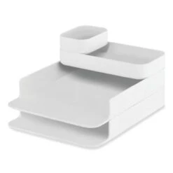 Safco Portable Caddy, 6 Compartments, Plastic, 12.75 X 7.25 X 8.5, White