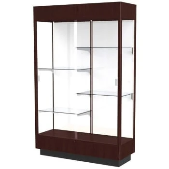 Ghent Waddell Heritage Wood Display Case Java Hardwood Finish W/ White Back 1 Ghent Waddell Heritage Wood Display Case Java Hardwood Finish W/ White Back