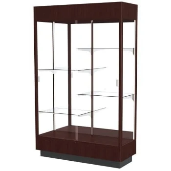Ghent Waddell Heritage Wood Display Case Java Hardwood Finish W/ Mirror Back 1 Ghent Waddell Heritage Wood Display Case Java Hardwood Finish W/ Mirror Back