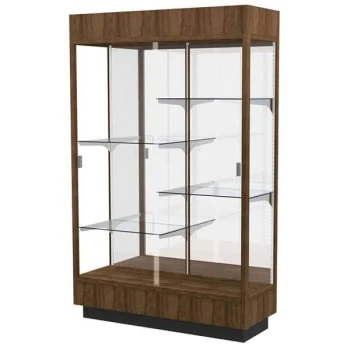 Ghent Waddell Heritage Wood Display Case Danish Walnut Hardwood Finish W/mirror 1 Ghent Waddell Heritage Wood Display Case Danish Walnut Hardwood Finish W/mirror
