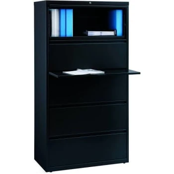 Hirsh 36 W X 67 H X 19 D 5-Shelves Steel Storage Cabinet Black 1 Hirsh 36 W X 67 H X 19 D 5-Shelves Steel Storage Cabinet Black
