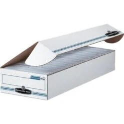 Bankers Box® FastFold Stor/File Storage Box, Flip Top Closure, 4" X 9" X 24"
