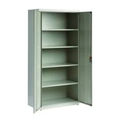 Hirsh Welded Steel Storage Cabinet With 4 Shelves, 18" D X 36" W X 72" H, Light Gray -Rubbermaid || Husky || Grosfillex Shop 334042 DetailedProductView3 Lg