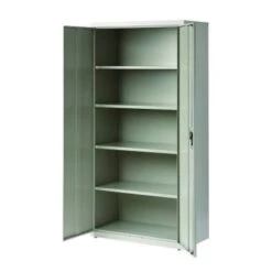 Hirsh Welded Steel Storage Cabinet With 4 Shelves, 18" D X 36" W X 72" H, Light Gray -Rubbermaid || Husky || Grosfillex Shop 334042 DetailedProductView4 Lg