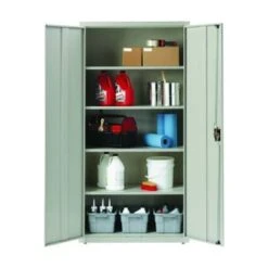 Hirsh Welded Steel Storage Cabinet With 4 Shelves, 18" D X 36" W X 72" H, Light Gray -Rubbermaid || Husky || Grosfillex Shop 334042 DetailedProductView8 Lg