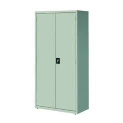 Hirsh Welded Steel Storage Cabinet With 4 Shelves, 18" D X 36" W X 72" H, Light Gray -Rubbermaid || Husky || Grosfillex Shop 334042 LeftView Lg