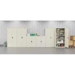 Hirsh Welded Steel Storage Cabinet With 4 Shelves, 18" D X 36" W X 72" H, Putty -Rubbermaid || Husky || Grosfillex Shop 334043 DetailedProductView12 Lg