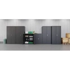 Hirsh Welded Steel Storage Cabinet With 2 Shelves, 18" D X 36" W X 42" H, Black 20 Hirsh Welded Steel Storage Cabinet With 2 Shelves, 18" D X 36" W X 42" H, Black -Rubbermaid || Husky || Grosfillex Shop 334044 DetailedProductView12 Lg