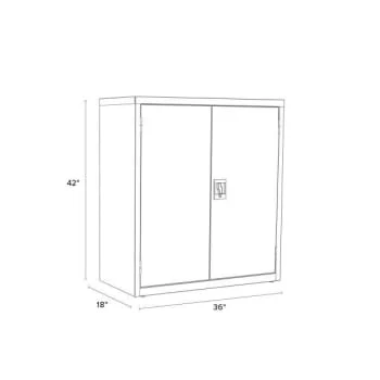 Hirsh Welded Steel Storage Cabinet With 2 Shelves, 18" D X 36" W X 42" H, Black 11 Hirsh Welded Steel Storage Cabinet With 2 Shelves, 18" D X 36" W X 42" H, Black - Image 11