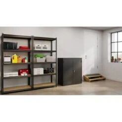 Hirsh Welded Steel Storage Cabinet With 2 Shelves, 18" D X 36" W X 42" H, Black 16 Hirsh Welded Steel Storage Cabinet With 2 Shelves, 18" D X 36" W X 42" H, Black -Rubbermaid || Husky || Grosfillex Shop 334044 DetailedProductView2 Lg