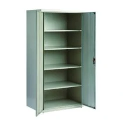 Hirsh Welded Steel Storage Cabinet With 4 Adjustable Shelves, 24" D X 36" W X 72" H, Light Gray -Rubbermaid || Husky || Grosfillex Shop 334533 DetailedProductView3 Lg