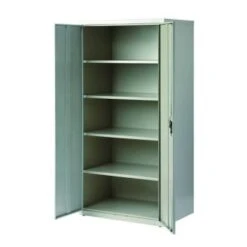 Hirsh Welded Steel Storage Cabinet With 4 Adjustable Shelves, 24" D X 36" W X 72" H, Light Gray -Rubbermaid || Husky || Grosfillex Shop 334533 DetailedProductView4 Lg