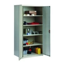 Hirsh Welded Steel Storage Cabinet With 4 Adjustable Shelves, 24" D X 36" W X 72" H, Light Gray -Rubbermaid || Husky || Grosfillex Shop 334533 DetailedProductView7 Lg