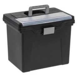 Office Depot® Black/silver Large Mobile File Box