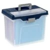 Office Depot® Clear/blue Large Mobile File Box