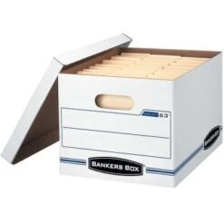 Bankers Box® Stor/file Easylift White/blue Storage Box, Case Of 12