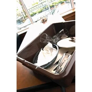 Rubbermaid 7 Gallon Polyethylene Divided Bus/Utility Box (Brown) (6-Pack) 4 Rubbermaid 7 Gallon Polyethylene Divided Bus/Utility Box (Brown) (6-Pack) - Image 4