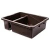 Rubbermaid 7 Gallon Polyethylene Divided Bus/Utility Box (Brown) (6-Pack)