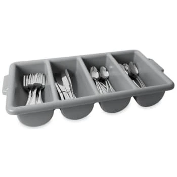 Rubbermaid 4-Compartment Plastic Cutlery Bin (Gray) (12-Pack) 2 Rubbermaid 4-Compartment Plastic Cutlery Bin (Gray) (12-Pack) - Image 2