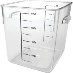 Rubbermaid 8 Qt Polycarbonate Square Food Storage Container W/ Liter (6-Pack)